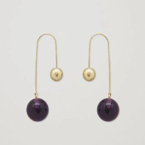 COS Glass Bead Dangle Earrings In Purple